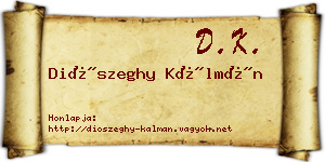 Diószeghy Kálmán névjegykártya