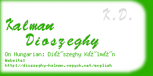 kalman dioszeghy business card